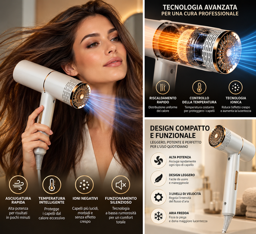 Dysan™ - Asciugacapelli ad ioni potente